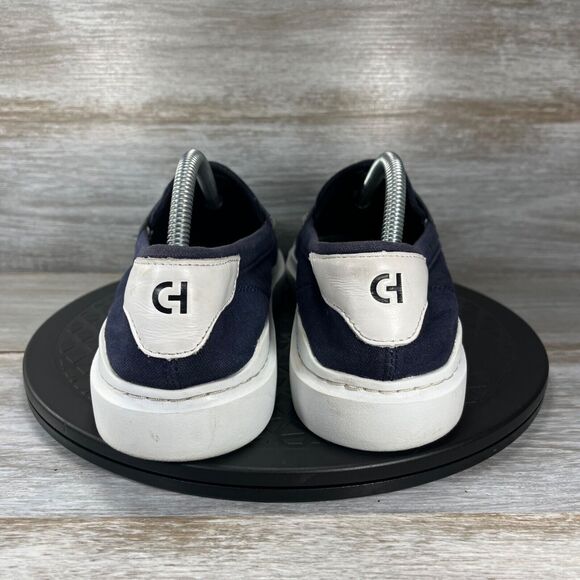 Cole Haan Women's Grandpro Rally Navy Blue Canvas Penny Loafers Size 11 B - Picture 4 of 8